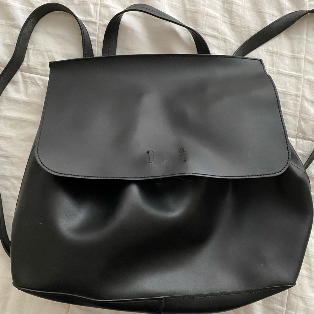 Black Leather Backpack